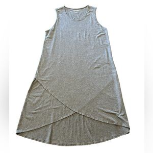 Soft Surroundings Knit Gray Tank Dress with Layered Asymmetrical Hem Siz…
